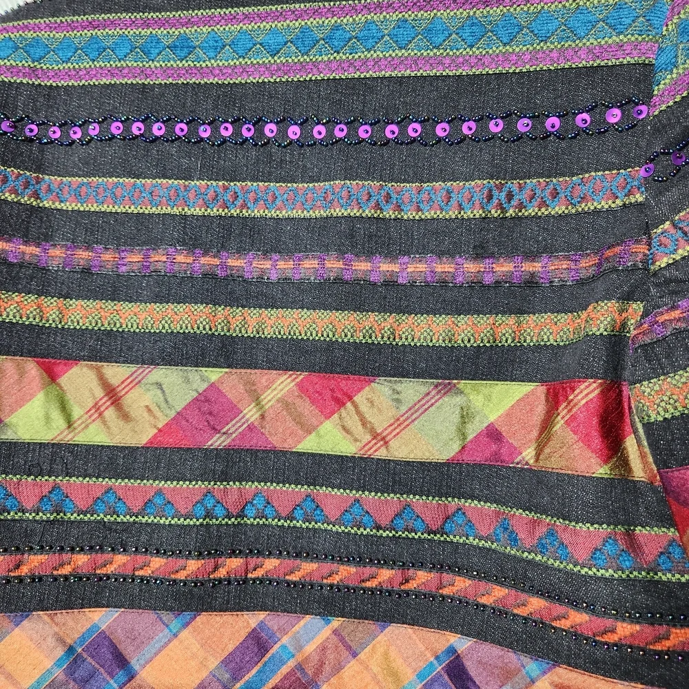 Coldwater Creek Womens P4 Colorful Patterned Beaded Sequin Jacket Blazer - Picture 10 of 12